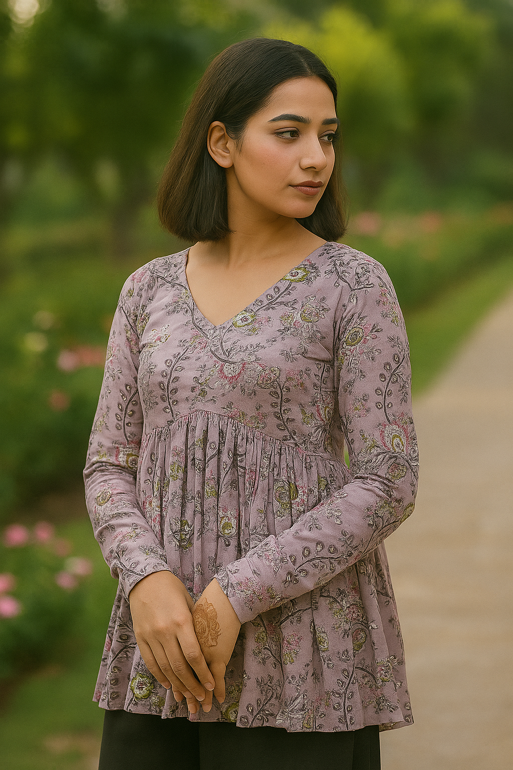 Lavender peplum top