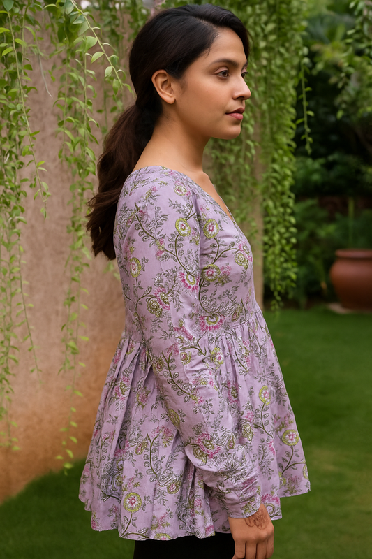 Lavender peplum top