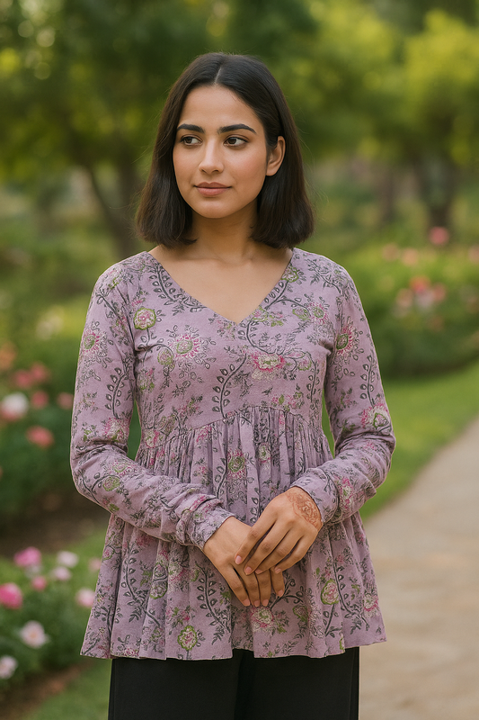 Lavender peplum top